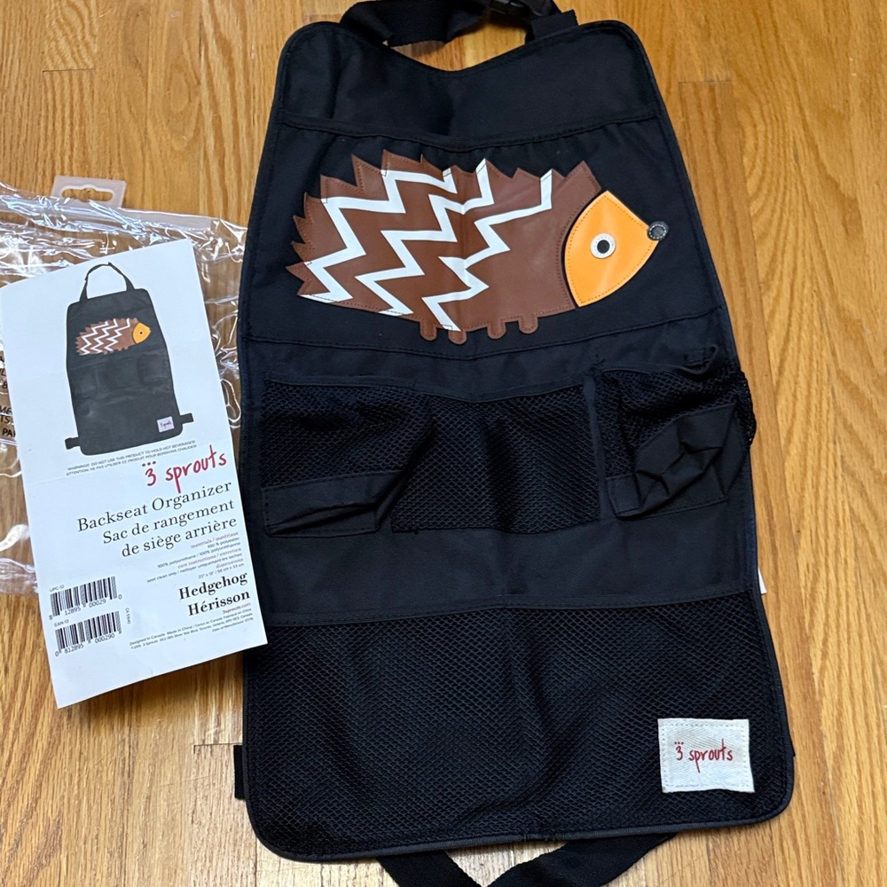 3 Sprouts Black Hedgehog Backseat Organizer